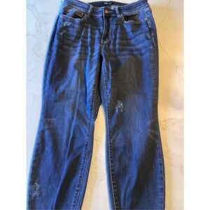 Judy Blue MidRise Cropped Relaxed Fit Jeans Sz 14W Distressed Stretch